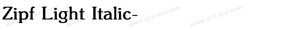Zipf Light Italic字体转换